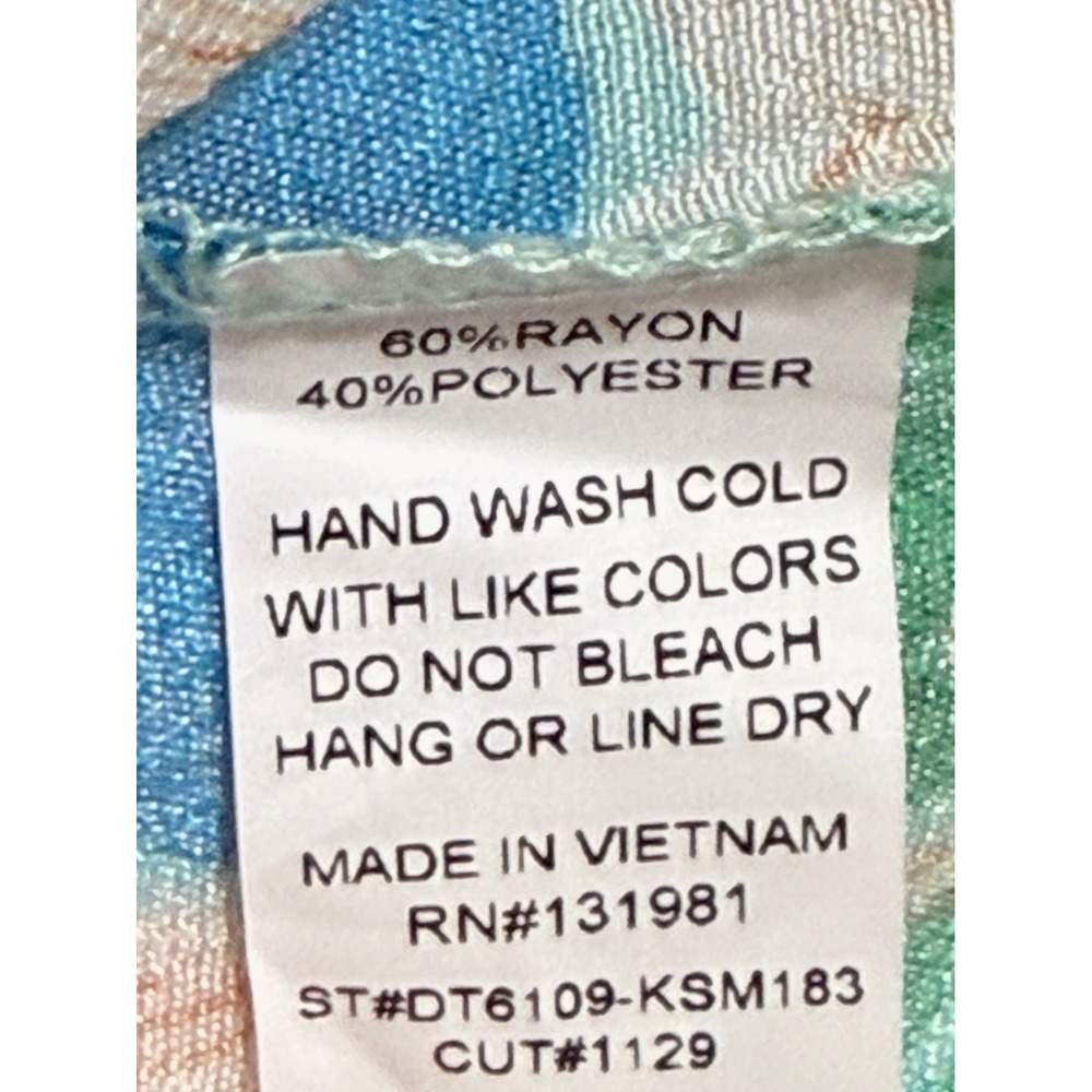 NEW Late August Womens‎ M Starfish Tropical Print Sleeveless Blouse Teal Blue - Picture 7 of 7